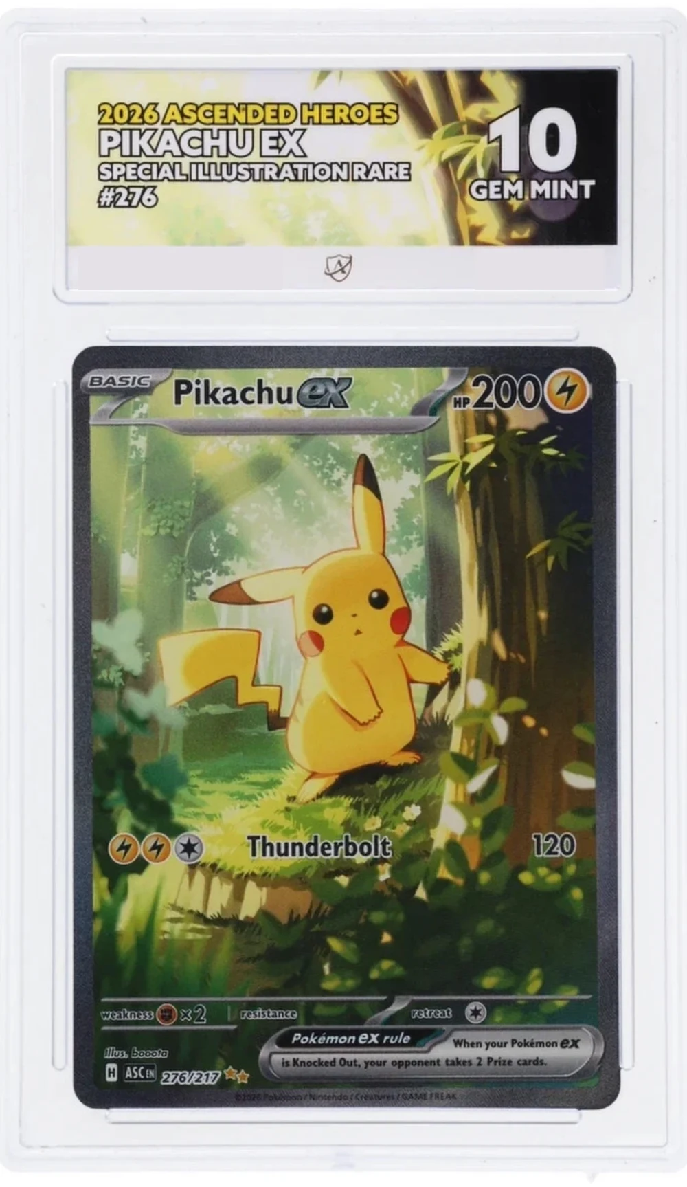 Pikachu ex 276/217 Special Illustration Rare, ACE 10 Gem Mint (representative image)